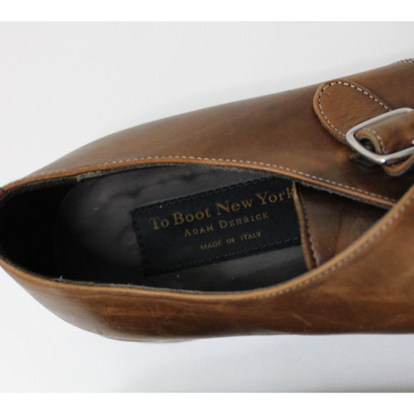To Boot Shoes Men's 11.5 M Adam Derrick New York Monk Strap Buckle Brown Leather - Picture 3 of 10